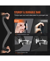 Sugift Solid Steel Lat Pulldown V-Bar Cable Machine Attachment with Rubber Coated Grip