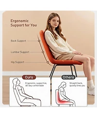 homfan Faux Leather Dining Chairs Set of 4, High-Resilience Foam, Upholstered Dining Room Chairs with Metal Frame