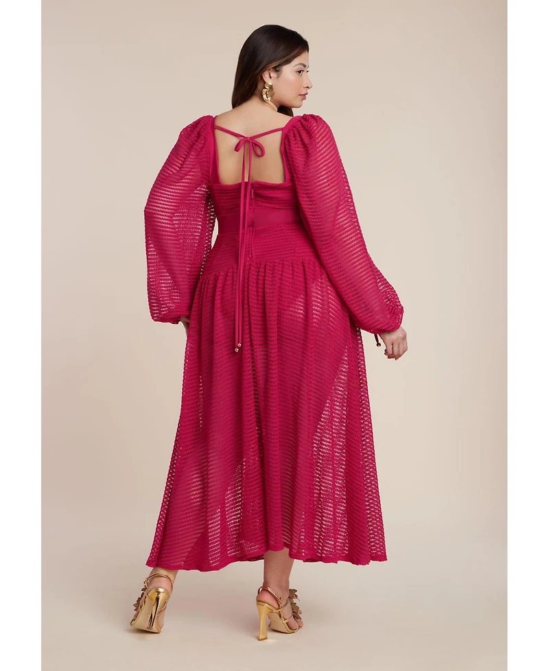 Eloquii Women's Plus PatBO x Corset Waist Maxi Dress