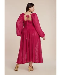 Eloquii Women's Plus PatBO x Corset Waist Maxi Dress