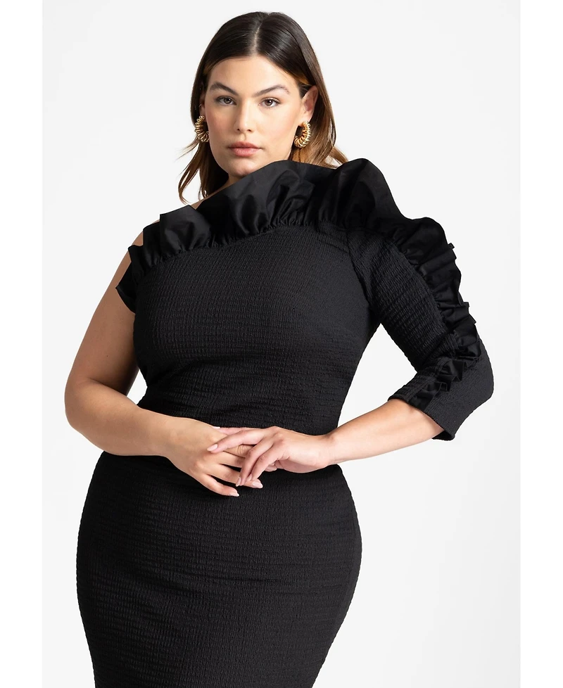 Eloquii Plus Popcorn Ruffle Column Dress