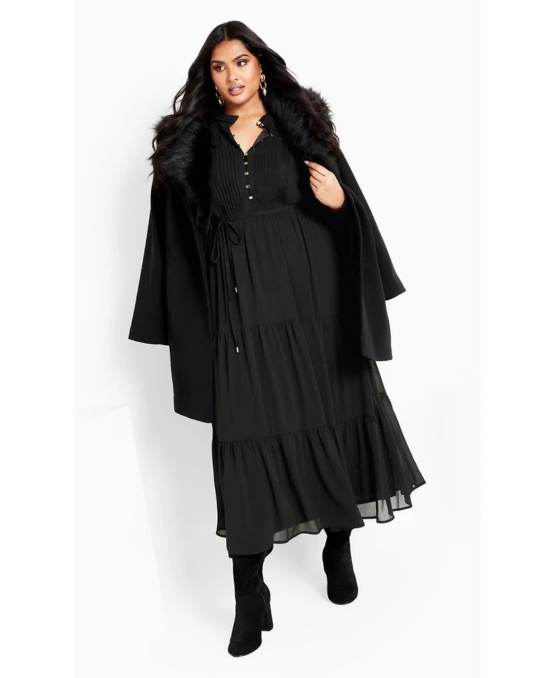 Avenue Women's Plus Jasmine Tiered Maxi Dress