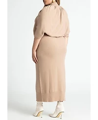 Eloquii Women's Plus Sweater Cape Dress