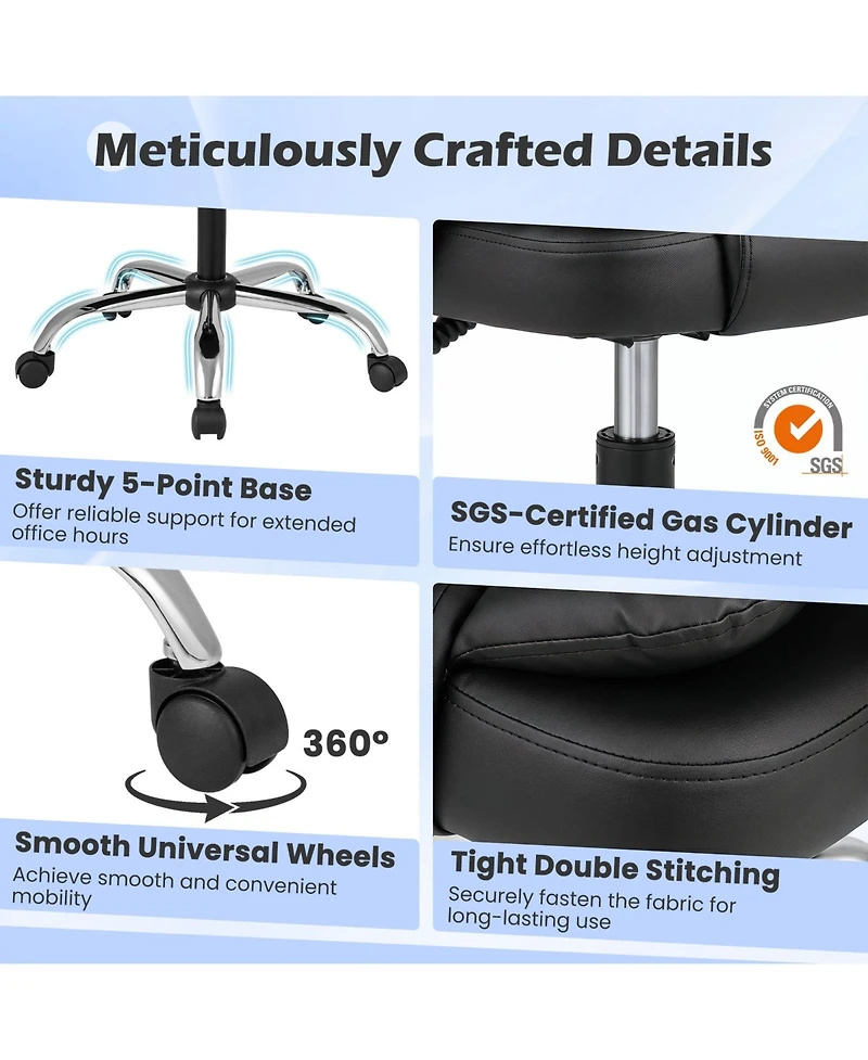 Gymax Executive Chair High Back Office with Linkage Armrests Adjustable Height