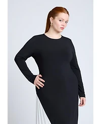 Eloquii Women's Plus Maxi Dress With Pleat
