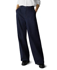 Eileen Fisher Women's High-Waisted Wide-Leg Cotton-Blend Denim Pants