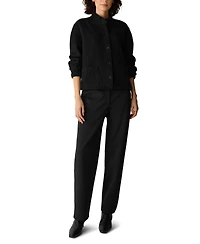 Eileen Fisher Women's Stand Collar Boiled Wool Short Jacket