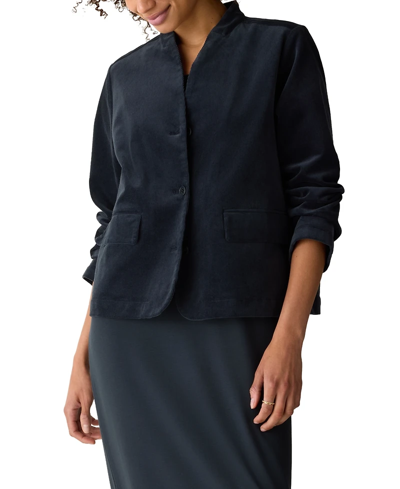 Eileen Fisher Women's Corduroy High Collar Work Jacket