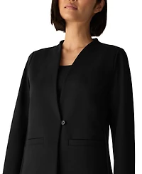 Eileen Fisher Petite Stretch V-Neck Long-Sleeve Blazer