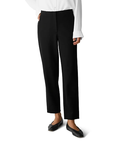 Eileen Fisher Women's Tapered-Ankle Mid-Rise Double-Knit Trouser