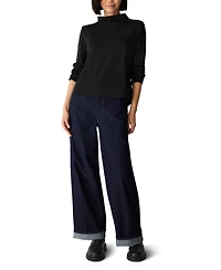 Eileen Fisher Women's Brushed-Fleecy Funnel Neck Long-Sleeve Top
