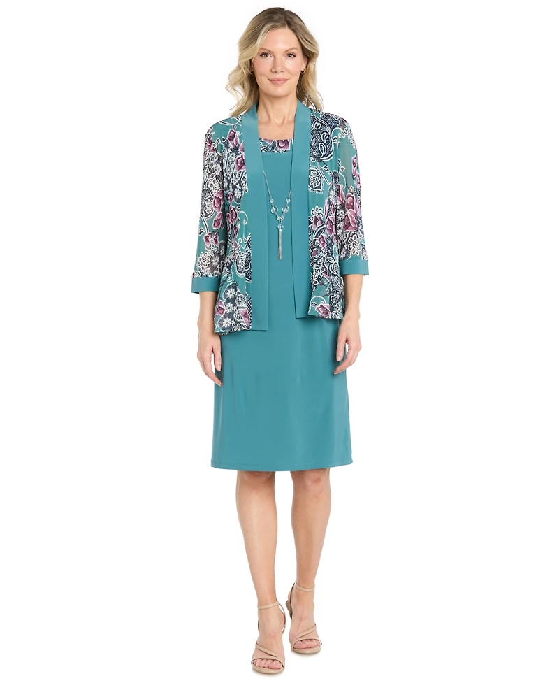 R & M Richards Petite Knee-Length 2-Piece Removable-Jacket Dress and Jacket Set