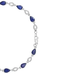 Effy Collection Sapphire (5-1/4 ct. t.w.) & Diamond (1/3 ct. t.w.) Bracelet in 14k White Gold