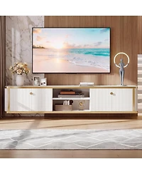 Tribesigns Floating Tv Stand with 2 Drawers,Wall Mounted Media Console