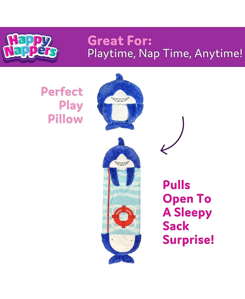 Happy Nappers Shark Large Weighted Pillow and Sleeping Bag Plush