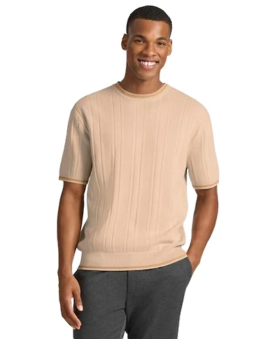 Ted by Baker Men's Grosvenor Short-Sleeve Cotton Ribbed Crewneck Sweater