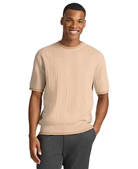 Ted by Baker Men's Grosvenor Short-Sleeve Cotton Ribbed Crewneck Sweater