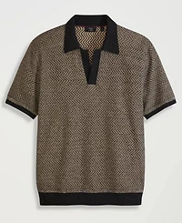 Ted by Baker Men's Eccleston V-Neck Herringbone Classic-Fit Polo Shirt