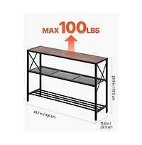 Slickblue 41.7-In Narrow Console Table with 3-Tier Storage Shelves