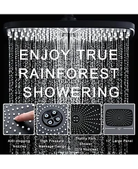 Cyqbd 1.75 Gallons Rain Shower Head Handheld Combo 9 Spray Jets Docking System