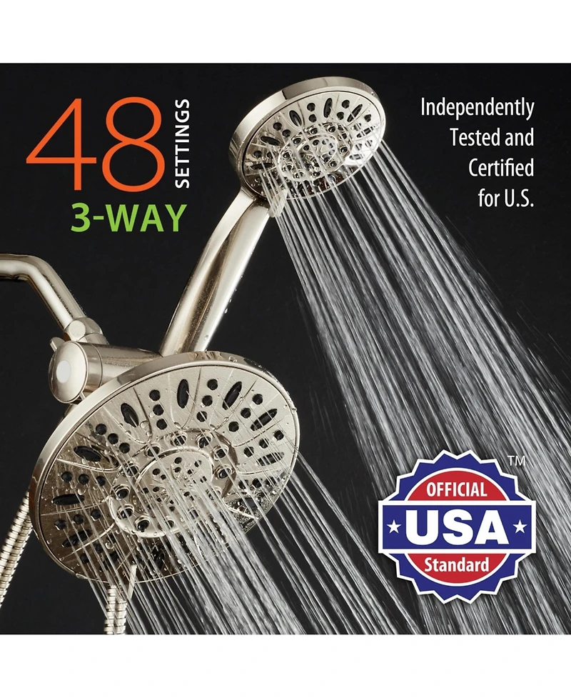 Cyqbd 7" Rainfall Shower Head with Hand Held Combo 3-Way 2.5 Gallons