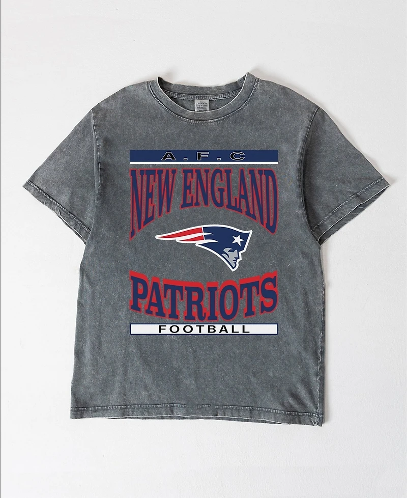Gameday Couture Women's Gray New England Patriots Oversized Classic Grind Washed T-Shirt