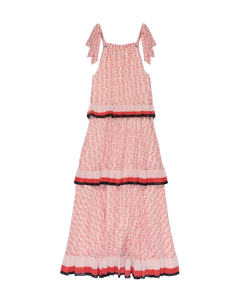 Mint Velvet Women's Printed Halter Tiered Midi Dress
