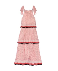 Mint Velvet Women's Printed Halter Tiered Midi Dress