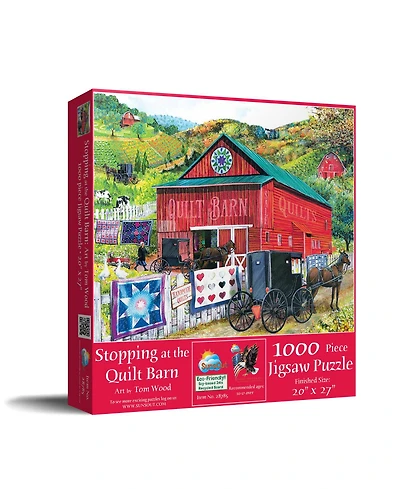 SunsOut Stopping at the Quilt Barn 1000 Piece Jigsaw Puzzle, Ages 15+
