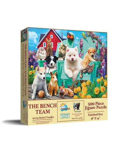 SunsOut The Bench Team 500-Piece Jigsaw Puzzle, Ages 15+