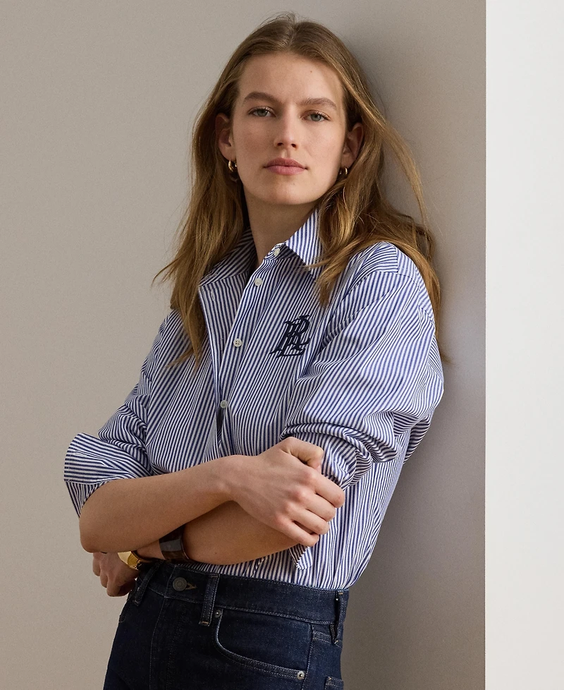 Lauren Ralph Women's Striped Long-Sleeve Shirt