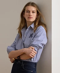 Lauren Ralph Women's Striped Long-Sleeve Shirt