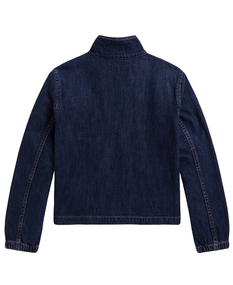 Polo Ralph Lauren Girls' 7-16 Indigo Mock Neck Denim Jacket