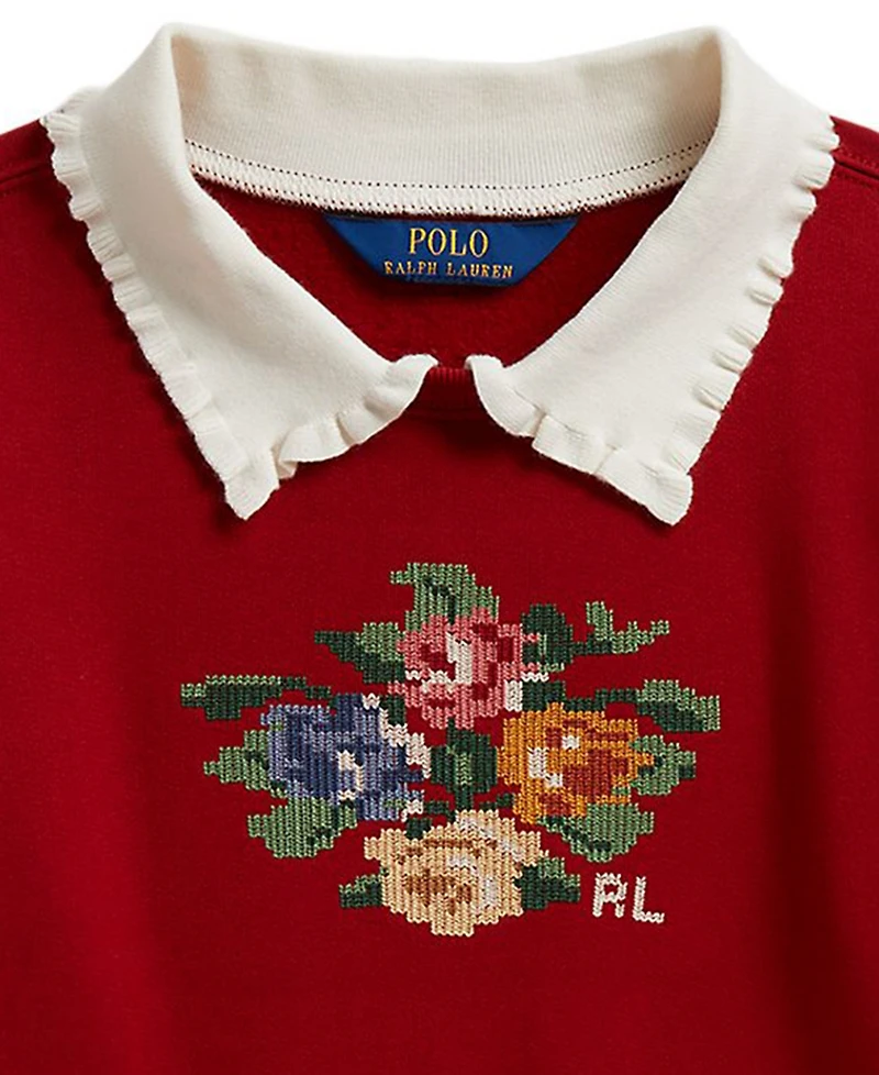 Polo Ralph Lauren Girls' 7-16 Collared Fleece Sweatshirt