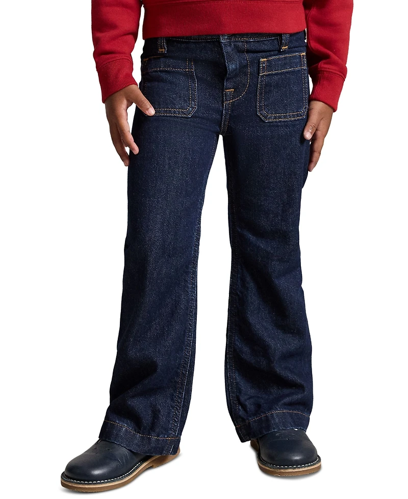 Polo Ralph Lauren Girls' 2T-6X Logo Flared Jeans