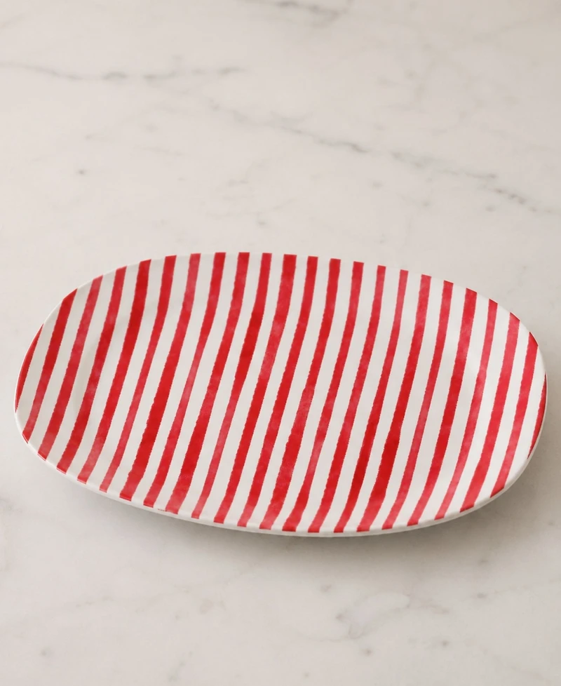Mariposa Simple Stripes Resin Platter