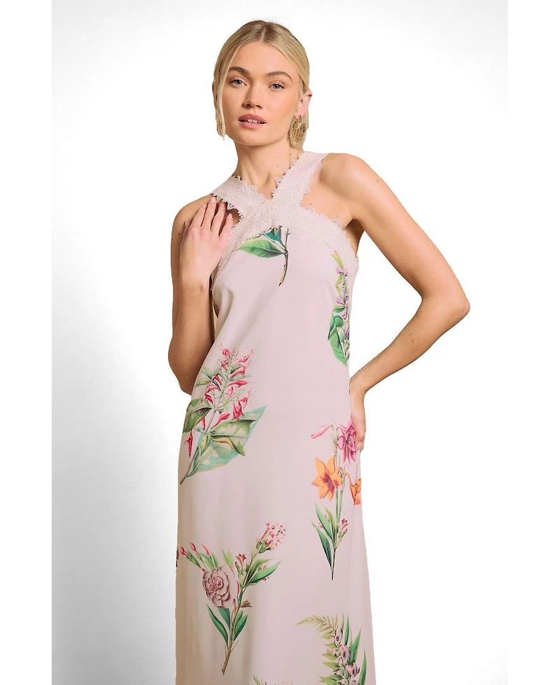 Oasis Women's Halter Neck Floral Maxi Dress