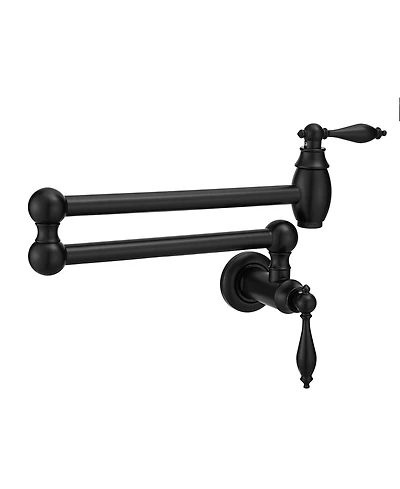 Thirtypeachy Wall Mount Brass Pot Filler Faucet with Dual Joint Swing Arms, Handles, 360degree(s) Swivel Kitchen