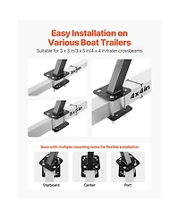 Sugift 2-Step Heavy-Duty Boat Trailer Steps with Handrail and Non-Slip Surface for 3 Beam Sizes