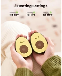 Gaiatop Rechargeable Hand Warmers 2-Pack, Magnetic Avocado Design, 3 Heat Settings, Portable Pocket Heater, Reusable Electric Hand Warmers