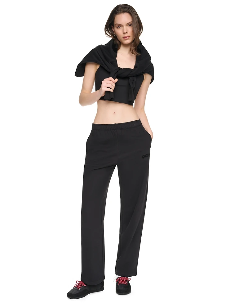 Dkny Sport Women's High-Rise Wide-Leg Relaxed-Fit Sweatpant