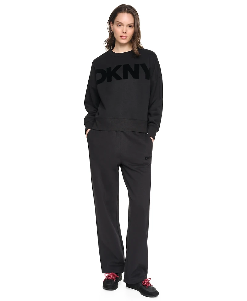 Dkny Sport Women's Oversized Graphic Blouson-Sleeve Pullover Sweatshirt