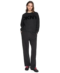 Dkny Sport Women's Oversized Graphic Blouson-Sleeve Pullover Sweatshirt