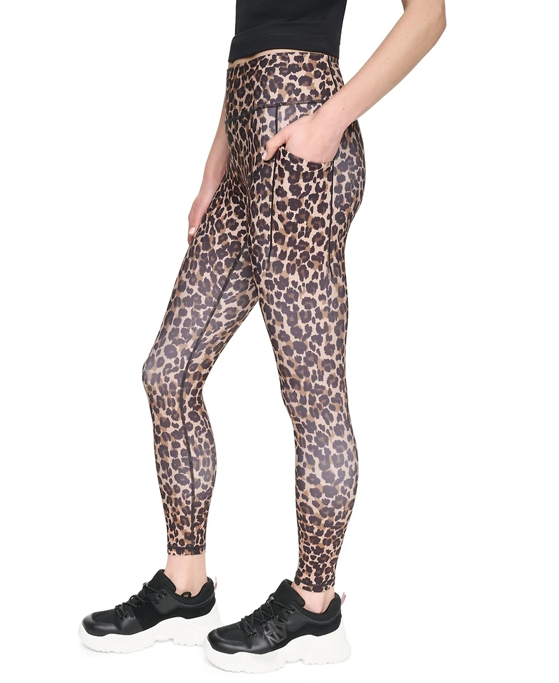 Dkny Sport Women's High-Waist 7/8 Leggings with Floating Pockets