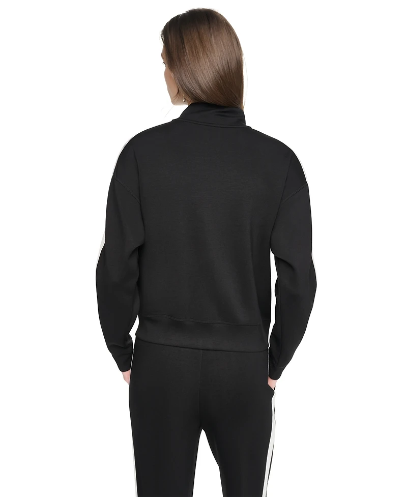Dkny Sport Women's Side Stripe Scuba Full Zip Jacket