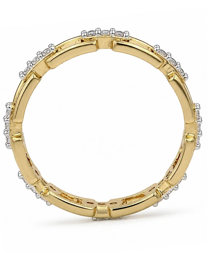 And Now This Cubic Zirconia 18K Gold Plated Link Ring