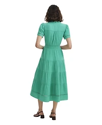 Finery London Women's Natalia Cotton Cheesecloth Midi Dress