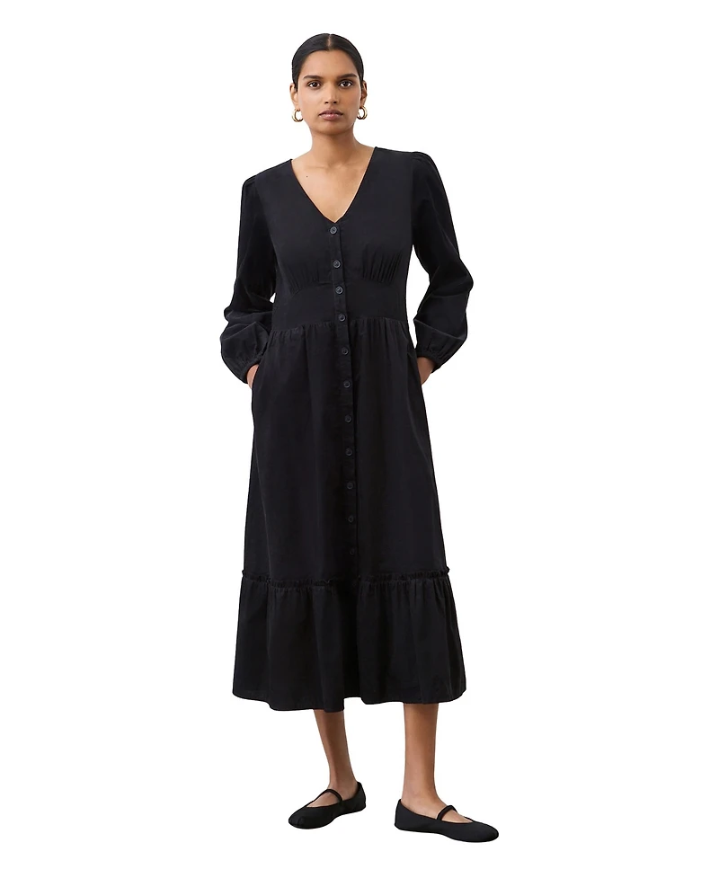 Finery London Women's Arizona Long Sleeve Corduroy Midi Dress