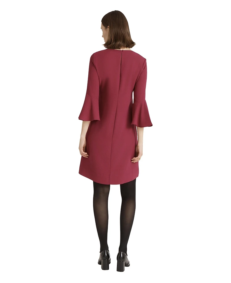 Finery London Women's Izzy Rich Crepe Long Sleeve Short Dress