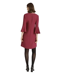 Finery London Women's Izzy Rich Crepe Long Sleeve Short Dress